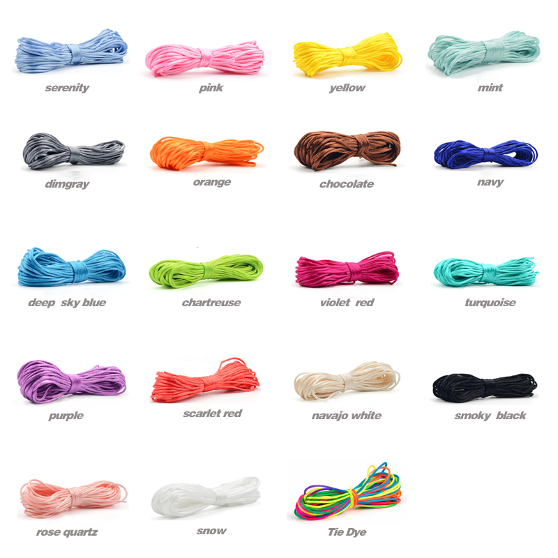 20m/Lot DIY Nylon Cords 1.5mm  - Ribbon Wired Satin 评论和价格