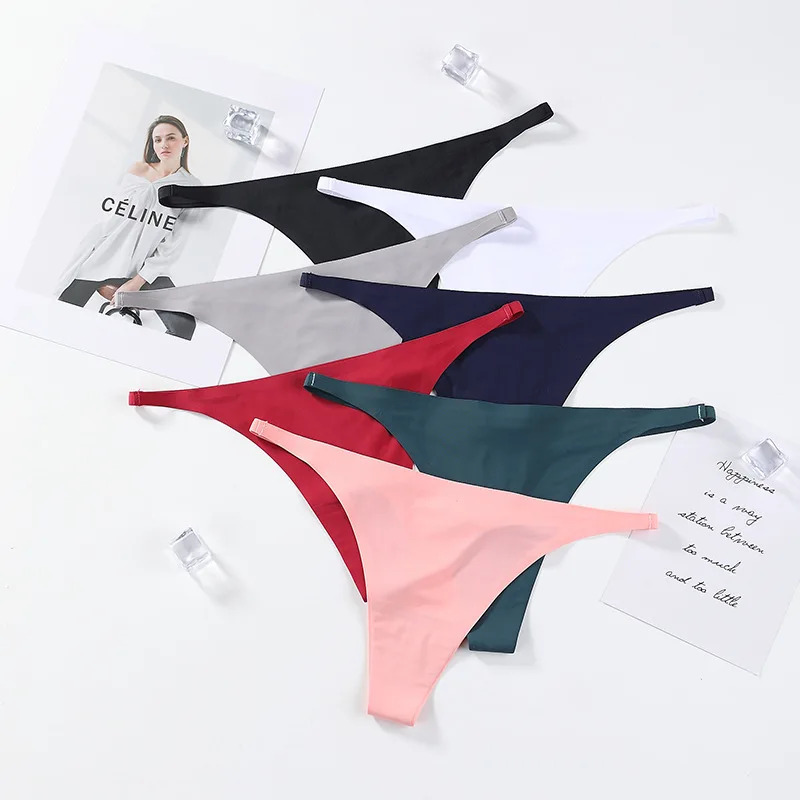 1-4pcs Seamless Panties Ice Si - Ribbon Wired Satin 评论和价格