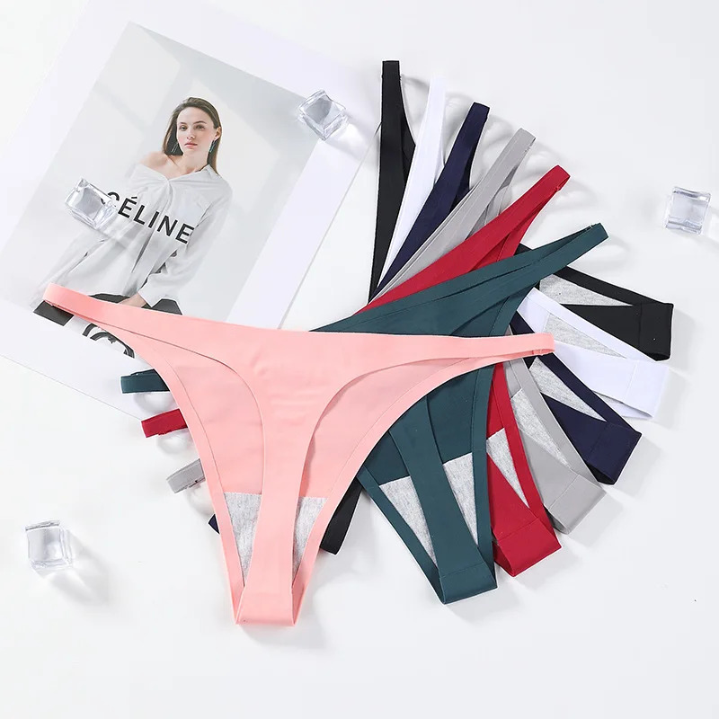 1-4pcs Seamless Panties Ice Si - Ribbon Wired Satin 评论和价格