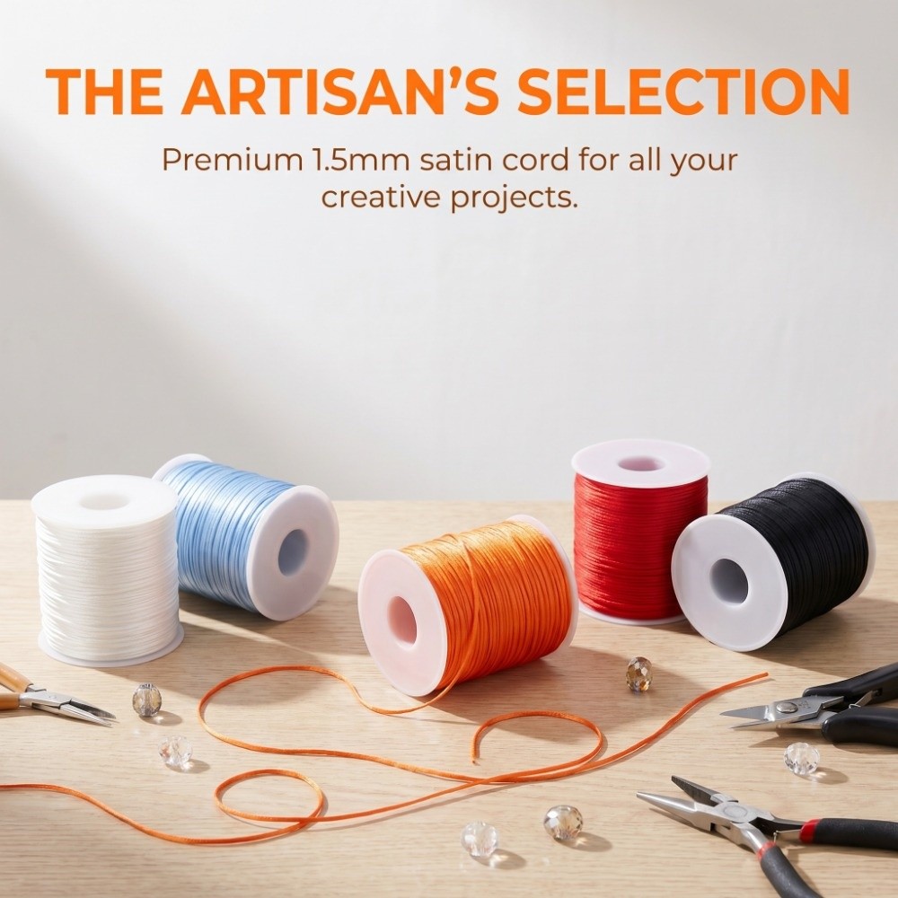 100m Braided Satin 1.5mm Satin - Ribbon Wired Satin 评论和价格