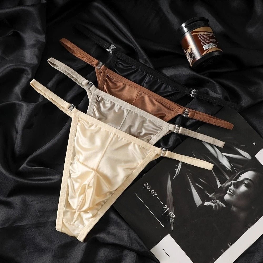 Underpants T-back Men Thong Li - Ribbon Wired Satin 评论和价格