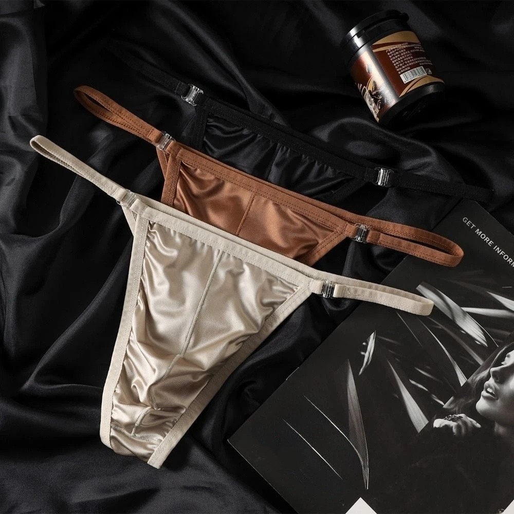 Underpants T-back Men Thong Li - Ribbon Wired Satin 评论和价格