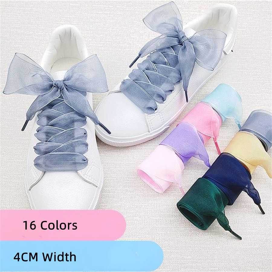 1 Pair 4cm Widen Organza Shoe  - Ribbon Wired Satin 评论和价格