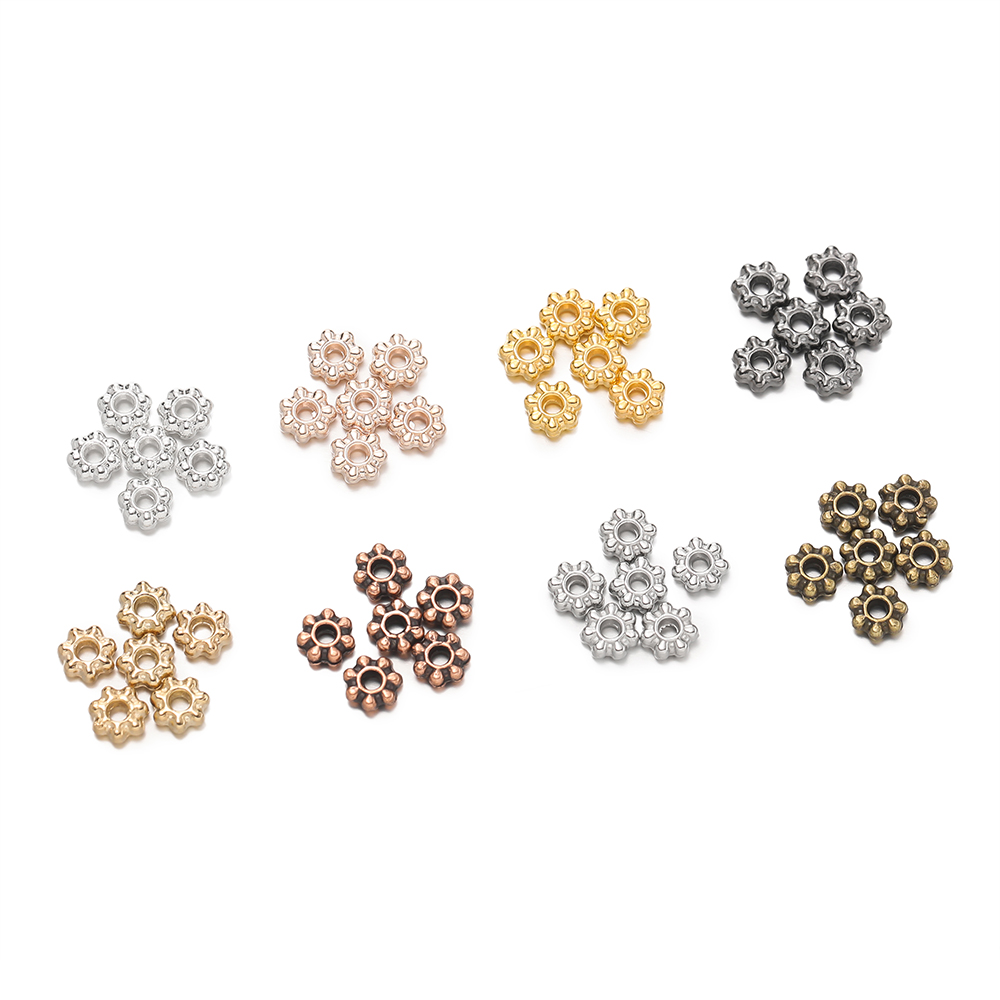 200Pcs 4/6mm Alloy Snowflake B - Flower Supply 评论和价格