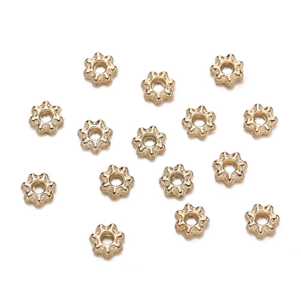 200Pcs 4/6mm Alloy Snowflake B - Flower Supply 评论和价格