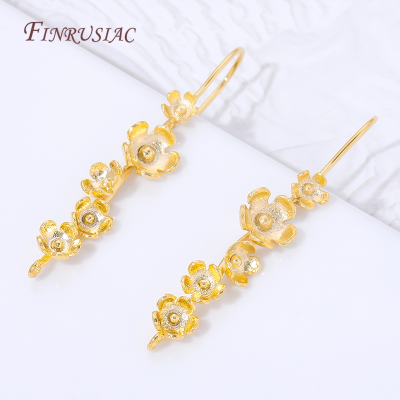 18K Gold Plated Flower Earring - Flower Supply 评论和价格