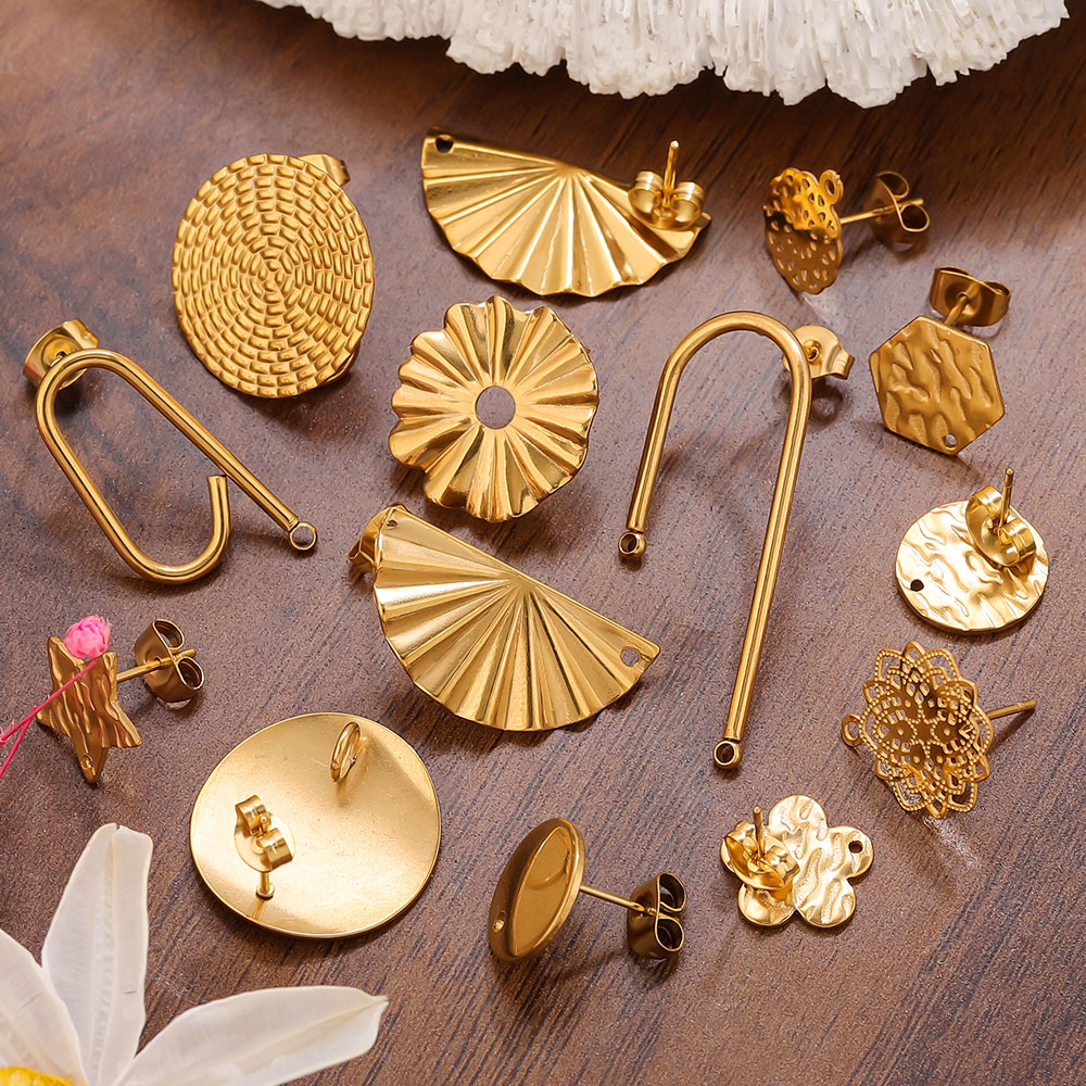 10pcs Stainless Steel Earrings - Flower Supply 评论和价格
