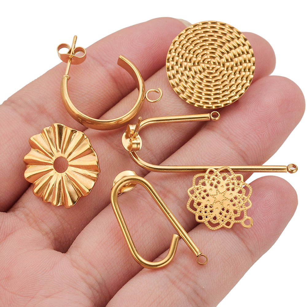 10pcs Stainless Steel Earrings - Flower Supply 评论和价格