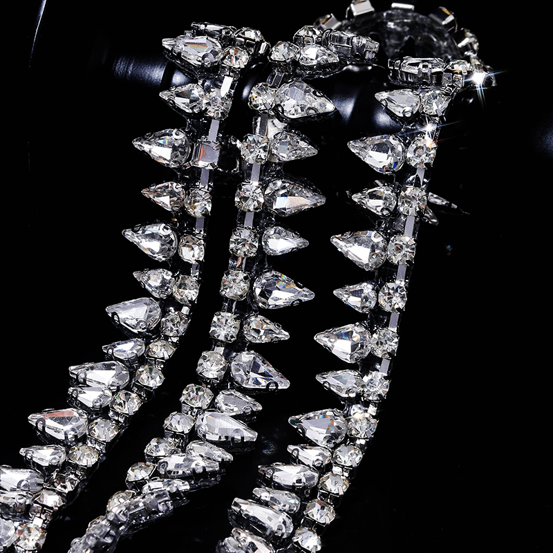 1Yard Crystal Rhinestone Borde - Ribbon Wired Satin 评论和价格