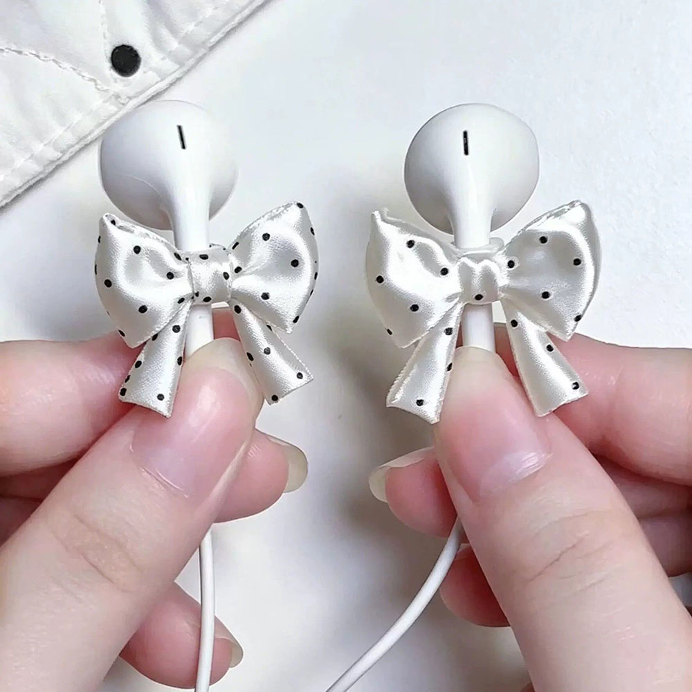 Satin Ribbon Bow Earphone Orna - Ribbon Wired Satin 评论和价格