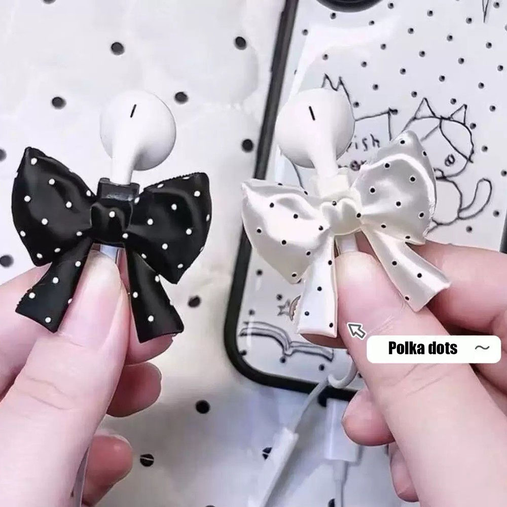 Satin Ribbon Bow Earphone Orna - Ribbon Wired Satin 评论和价格